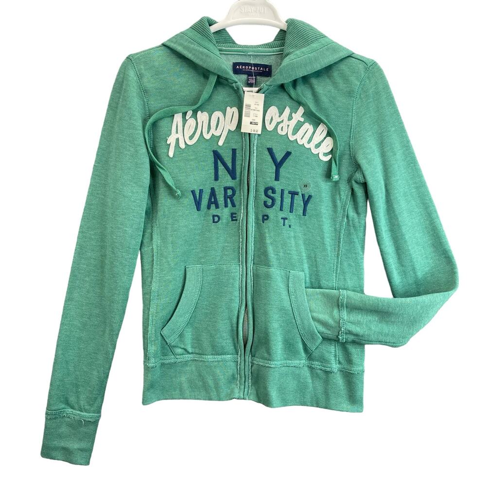 Aeropostale NY Varsity Women's Sweater Size XS Green